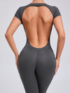 ZASUWA Female Sexy Backless U Collar Jumpsuit