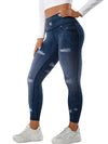 ZASUWA Female Faux Denim Pocket Leggings