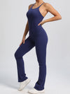 ZASUWA Female Cross Back Scrunch Bum Flare Jumpsuit