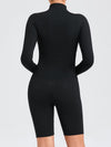 ZASUWA Female Zipper Stand Collar Long-Sleeved Jumpsuit