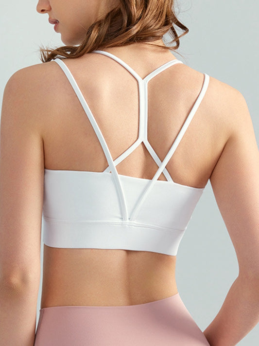 ZASUWA Female Hollow Out Twist Cross Back Sports Bras