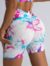 ZASUWA Female Deep V Back Hot Tie-dye Scrunch Bum Leggings