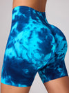 ZASUWA Female Hot Tie-dye Scrunch Bum Spandex Gym Quick Dry Booty Shorts