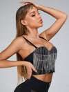 🖤ZASUWA Female Beading Tassel Corset Sports Bras