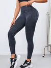 ZASUWA Female Ribbed Denim Scrunch Bum High-rise Leggings