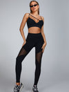 ZASUWA Female Cutout Backless High Waist Stretch Mesh Stitching Tracksuit