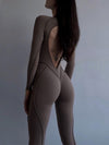 ZASUWA Female Heart Backless Long Sleeves Jumpsuit