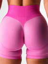 ZASUWA Female Corset Contrast Color Elastic Tight Quick Dry Hip-lift Shorts