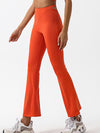 ZASUWA Female Solid Color High-waisted Hollow Out Flare Pants