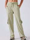 ZASUWA Female Pocket Casual Loose Cargo Drawstring Pants