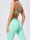 ZASUWA Female Cross Back Hollow Out Twist V-shaped Waist Scrunch Bum Tracksuit