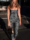 ZASUWA Female Sexy Fashion Leopard Print Backless Jumpsuit