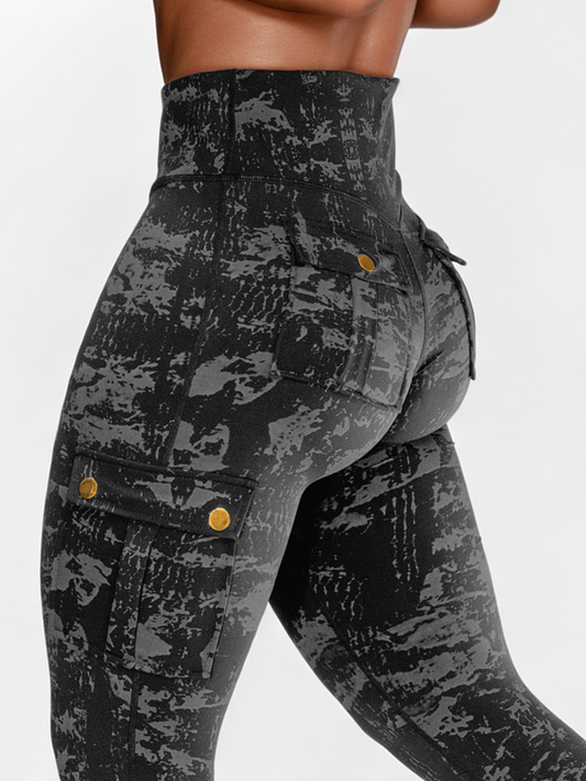 ZASUWA Female Unique Print Pocket Cargo Leggings