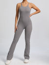 ZASUWA Female Cross Back Scrunch Bum Flare Jumpsuit