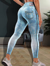 ZASUWA Female Faux Denim Pocket Leggings