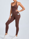 ZASUWA Female Front Folds Backless Pocket Jumpsuit