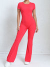 ZASUWA Female Backless Scrunch Bum Flare Jumpsuit