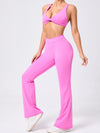 ZASUWA Female Cross Back Hollow Out Twist V-shaped Waist Scrunch Bum Tracksuit