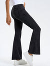 ZASUWA Female Denim Pocket V-shape Waist  Flare Leggings