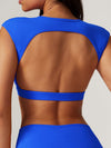 ZASUWA Female Deep V Collar Backless Hollow Out Sports Bras