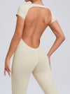 ZASUWA Female Sexy Backless U Collar Jumpsuit