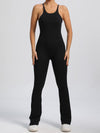 ZASUWA Female Cross Back Scrunch Bum Flare Jumpsuit