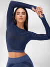 ZASUWA Female Fishnet Knitted Seamless High-waist Tracksuit