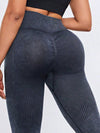 ZASUWA Female Ribbed Denim Scrunch Bum High-rise Leggings