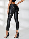 ZASUWA Female Faux Leather Pocket Scrunch Bum Cargo Leggings