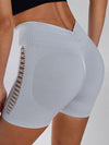 ZASUWA Female Hollow Out  Fishnet Scrunch Bum Elastic Tight Seamless Shorts