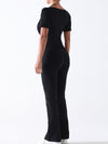 ZASUWA Female Sexy Square Collar Flare Jumpsuit