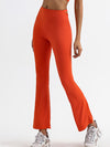 ZASUWA Female Solid Color High-waisted Hollow Out Flare Pants