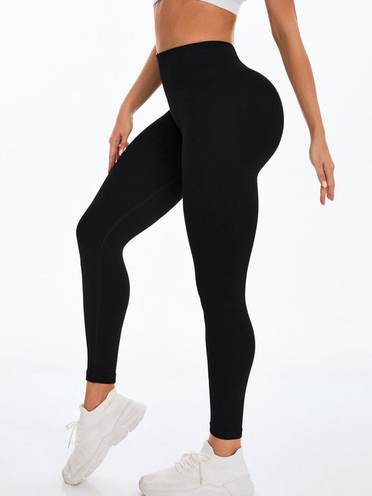 ZASUWA Female Deep V Seamless Quick Dry High-waisted Scrunch Bum Leggings