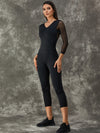 ZASUWA Female Mesh Cross Back Jumpsuit