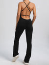 ZASUWA Female Cross Back Scrunch Bum Flare Jumpsuit