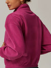 ZASUWA Female Zipper Pocket Fleece Stand Up Collar Jacket