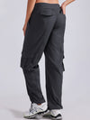 ZASUWA Female Pocket Casual Loose Cargo Drawstring Pants