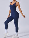 ZASUWA Female Cross Back Backless Adjustable Strap Elastic Tight Jumpsuit