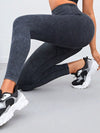 ZASUWA Female Ribbed Denim Scrunch Bum High-rise Leggings