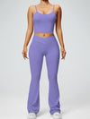 ZASUWA Female V-shaped Waist Solid Color Flare Adjustable Strap Tracksuit