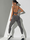 ZASUWA Female Sexy Fashion Leopard Print Hollow Out Backless Jumpsuit