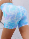 ZASUWA Female Hot Tie-dye Scrunch Bum Spandex Gym Quick Dry Booty Shorts