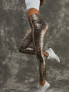 ZASUWA Female PU Faux Leather Leopard Print Leggings