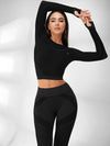 ZASUWA Female Fishnet Knitted Seamless High-waist Tracksuit