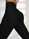 ZASUWA Female Glossy Leopard Print High-rise Leggings