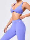 ZASUWA Female Cross Back Hollow Out Twist V-shaped Waist Scrunch Bum Tracksuit