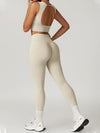 ZASUWA Female Backless U collar High-rise Split Flare Tracksuit