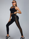 ZASUWA Female Hollow Design Beauty Back Net Tracksuit