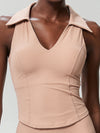 ZASUWA Female Solid Color V-neck Ribbed Quick Dry Tank