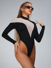 🖤ZASUWA Female Deep V Mesh Bodysuit